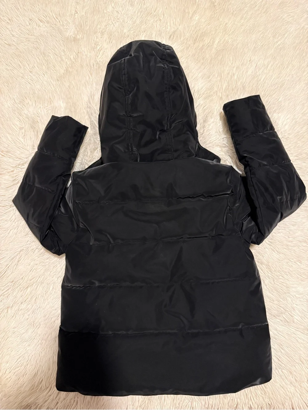 Justice Black Puffer Jacket with Hood
